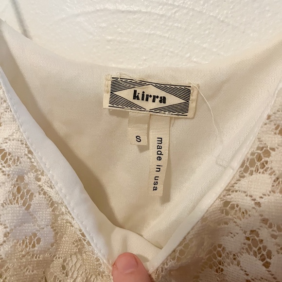 Kirra Cream Lace Crop Top | Flowy Lace Tank Top - Picture 4 of 4